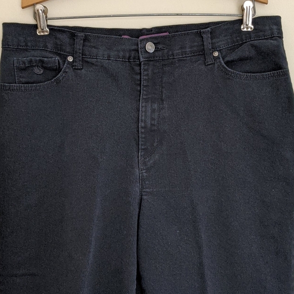 Denim Black Stretch Jeans size 14 by Gloria Vanderbilt - Picture 4 of 10